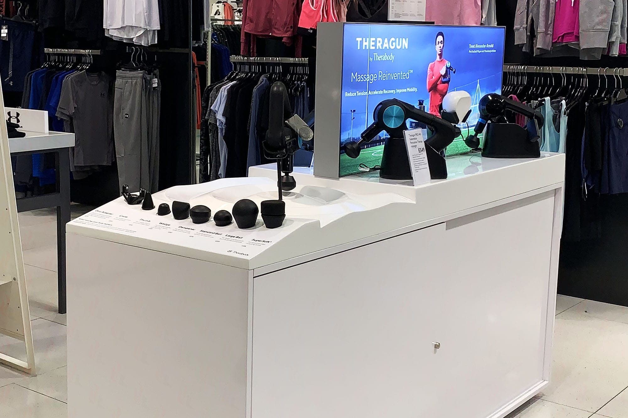 Therabody display units at John Lewis